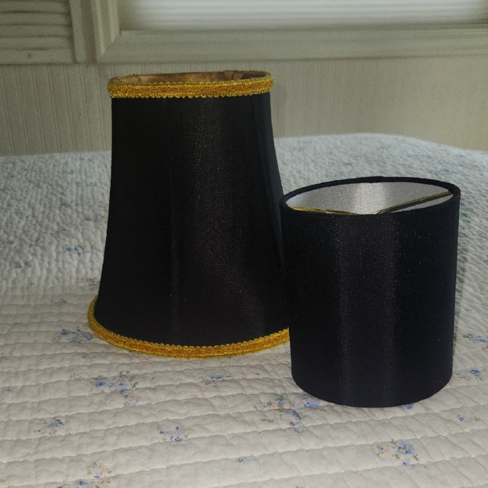 TWO Black Lampshades